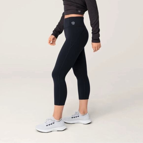 Allbirds Natural Legging Capri Highlights High rise Wool Blend Black size Small - Picture 1 of 10
